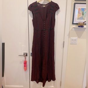 Urban Outfitters Gingham high low maxi dress - size Large
